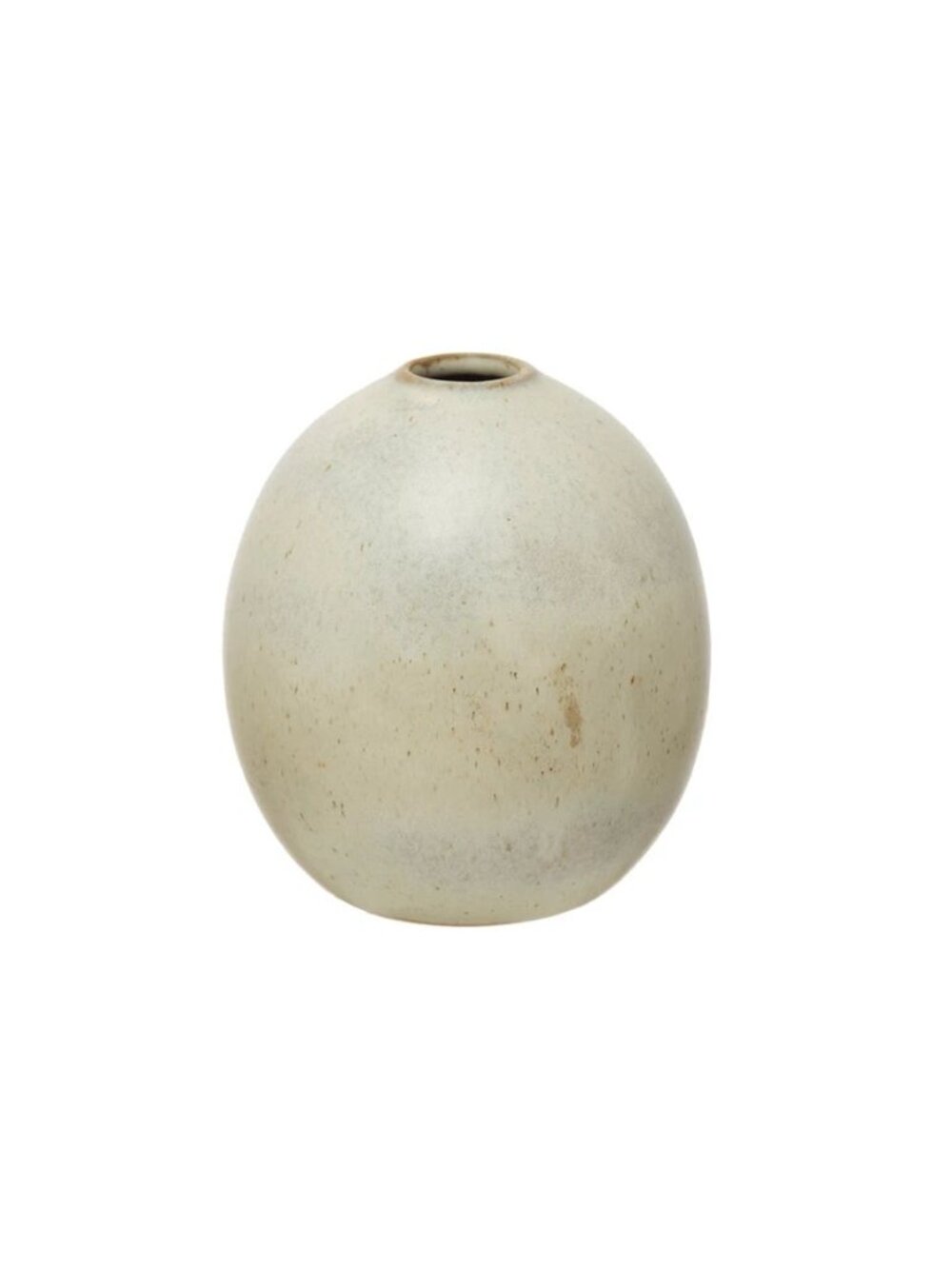 Minimalist Beige Ceramic Vase Modern Oval Design Home Décor Accent Stems Bud NEW